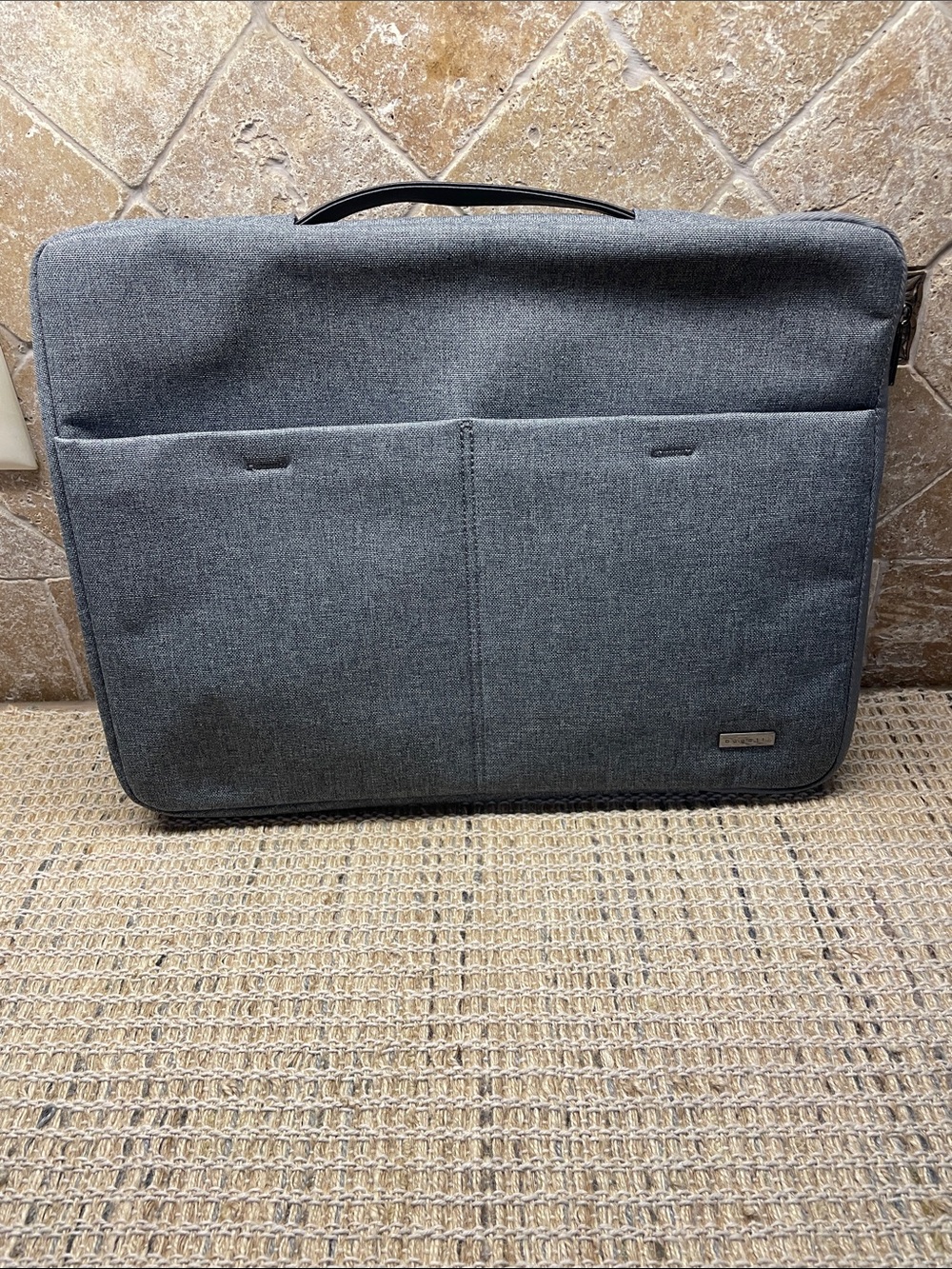 Bugatti Gray Slim Laptop Briefcase with Front Pockets
